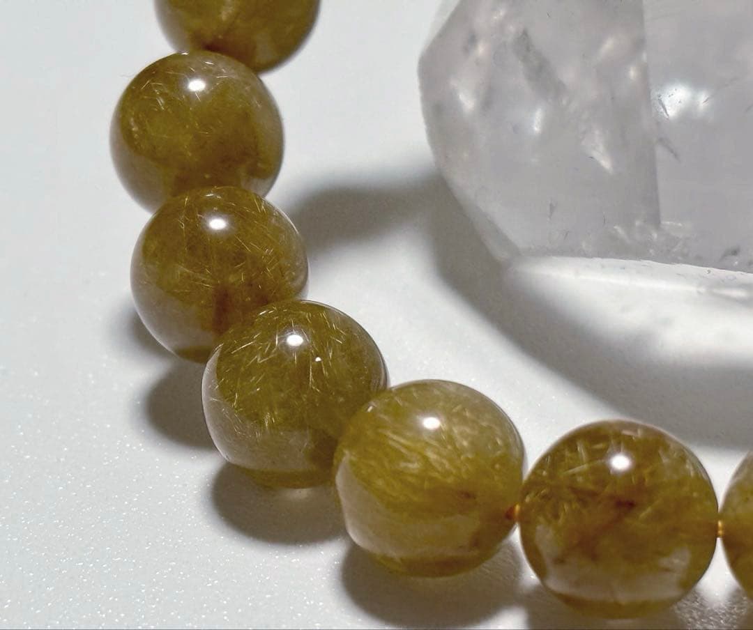 特注制作　夢幻品質　奇跡のオーカーヴィーナスルチルザギマウンテンクォーツのブレス