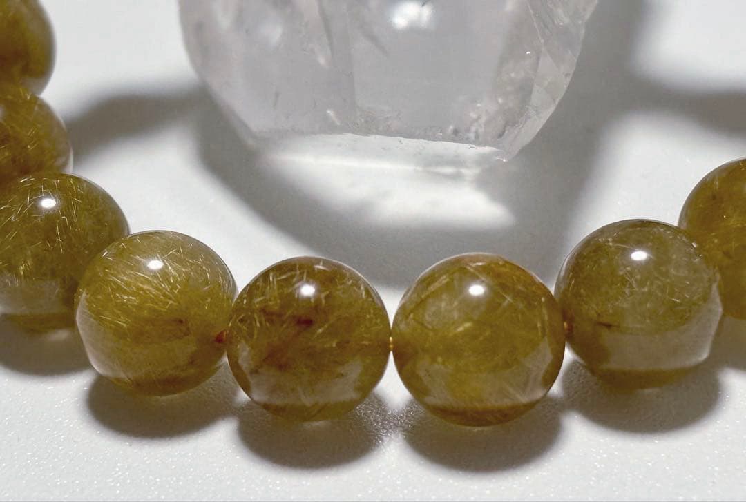 特注制作　夢幻品質　奇跡のオーカーヴィーナスルチルザギマウンテンクォーツのブレス