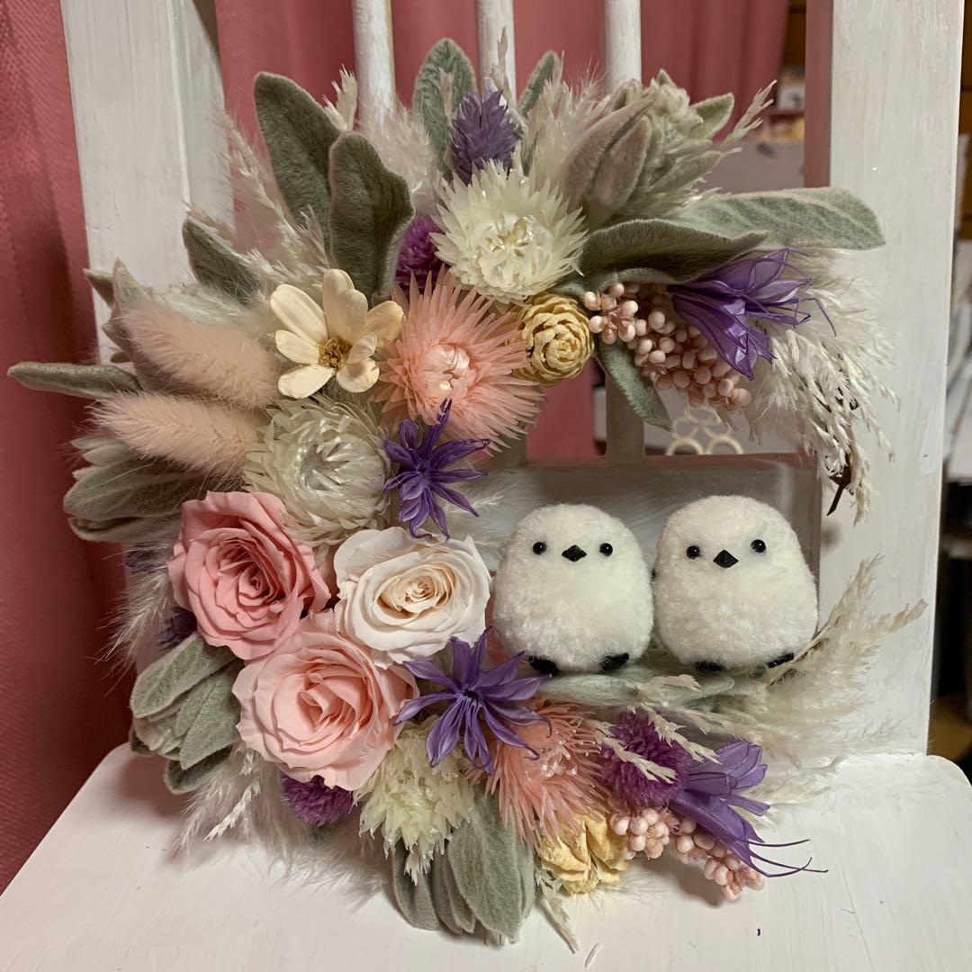 プリザーブドフラワー♡お昼寝メェちゃんのリース