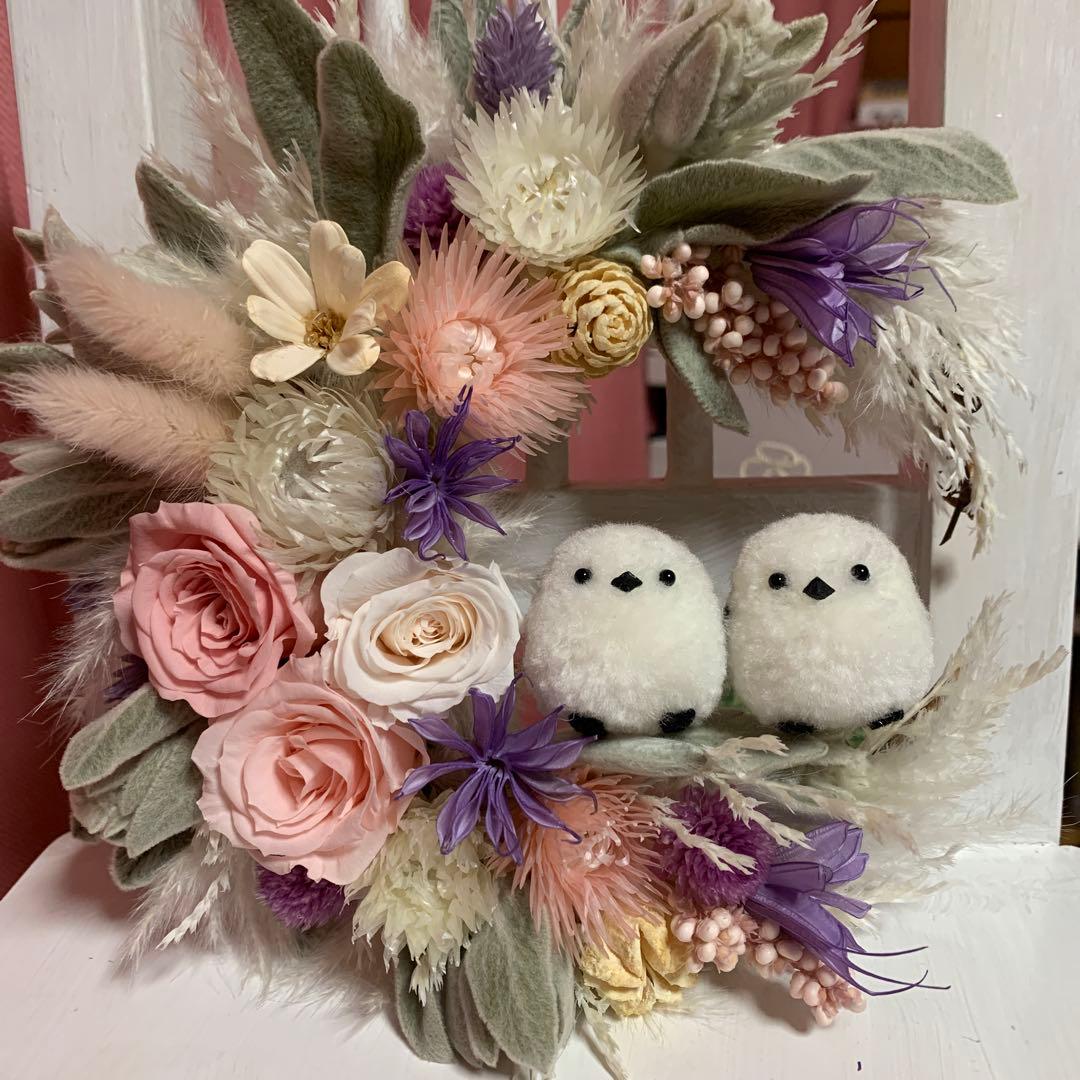 プリザーブドフラワー♡お昼寝メェちゃんのリース