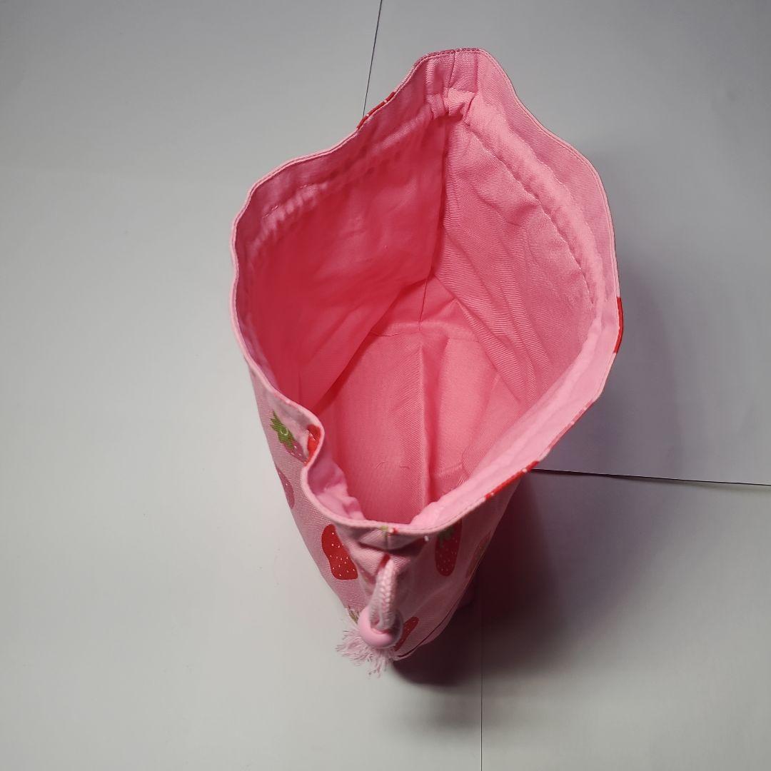 いちご柄ピンクトートバッグ