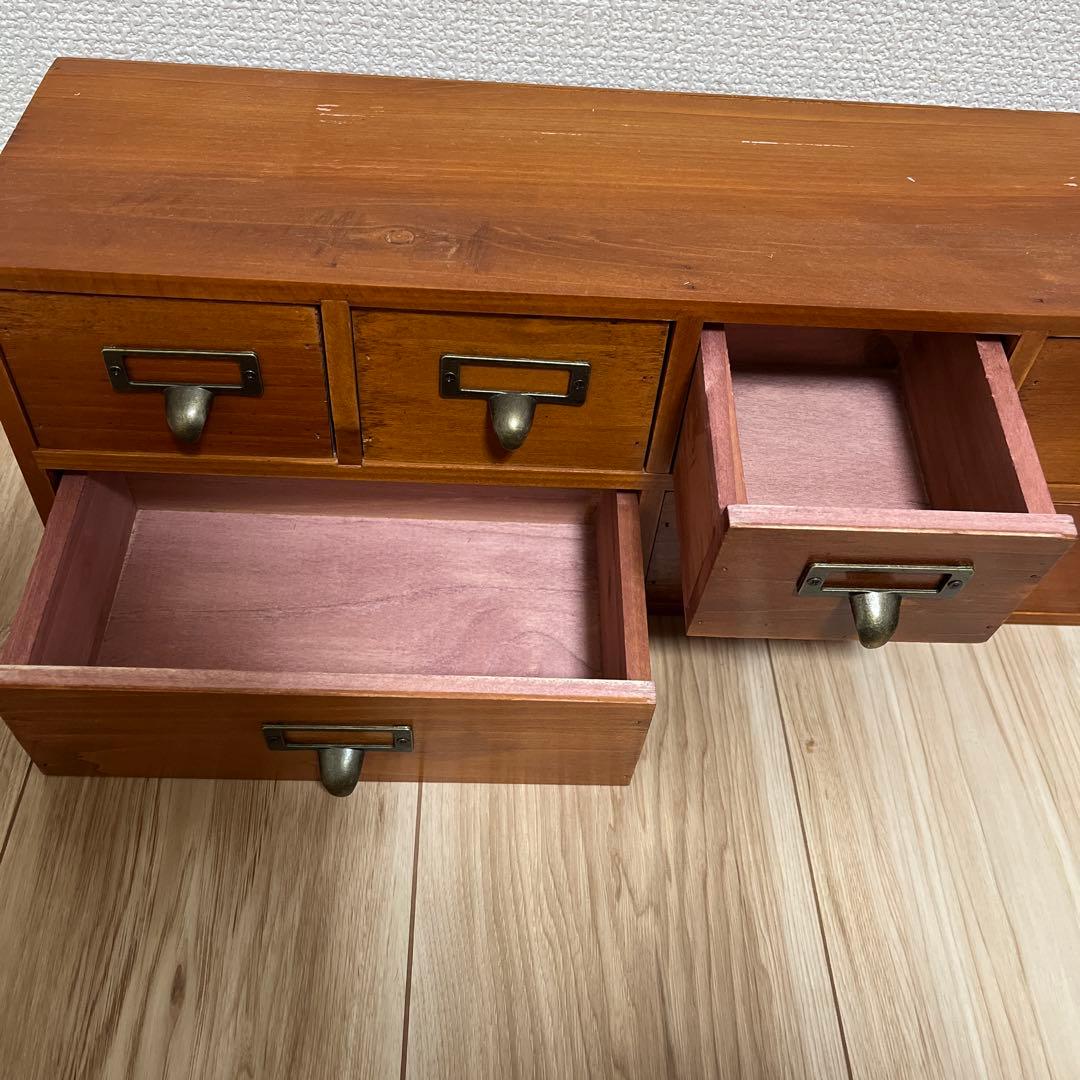 ヴィンテージ　小物入れ　収納　木製　コラージュ　インテリア