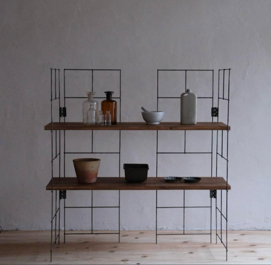 【中古美品】無骨なアイアン脚2点1セット　イベント什器 アイアンラック