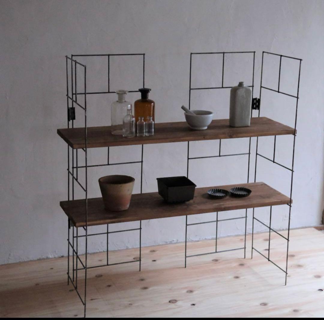 【中古美品】無骨なアイアン脚2点1セット　イベント什器 アイアンラック