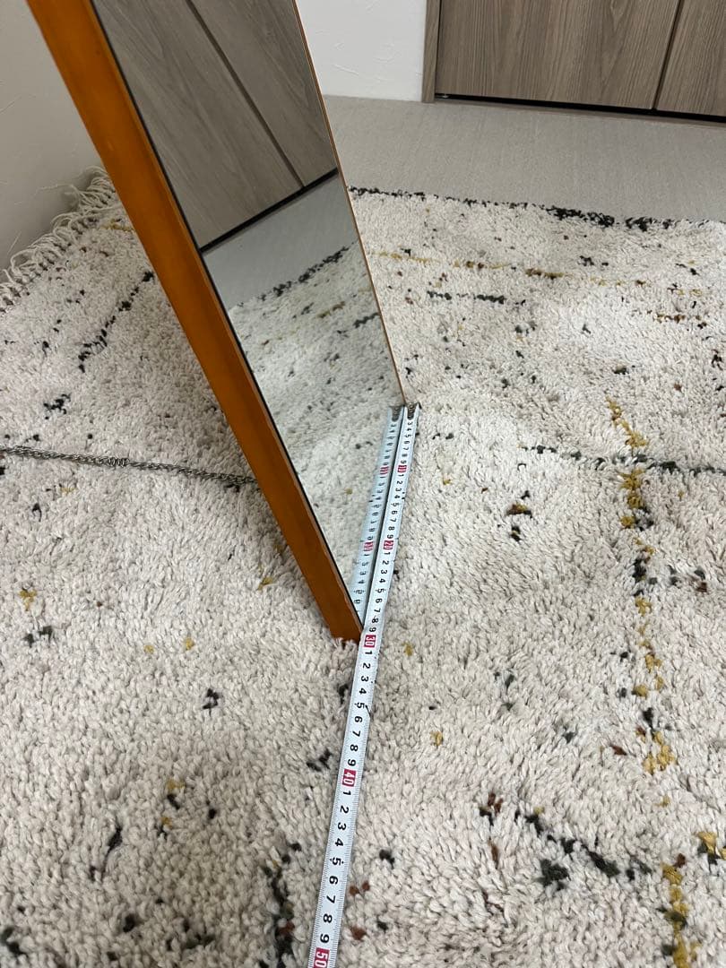木製スタンドミラー 縦長 ナチュラル