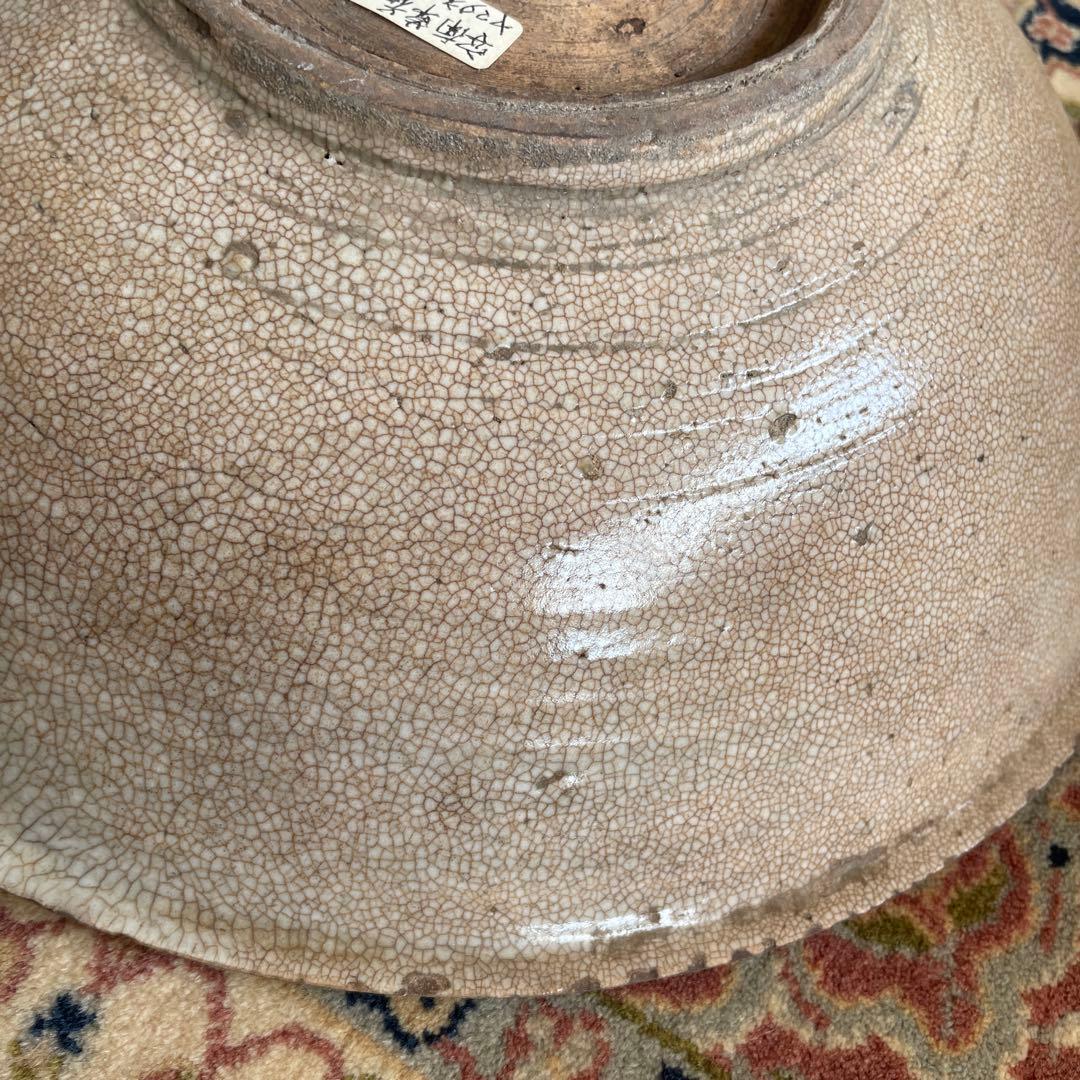 希少 骨董 安南焼　草花文大鉢 絞り手 染付 呉須 菓子鉢 民藝 時代物