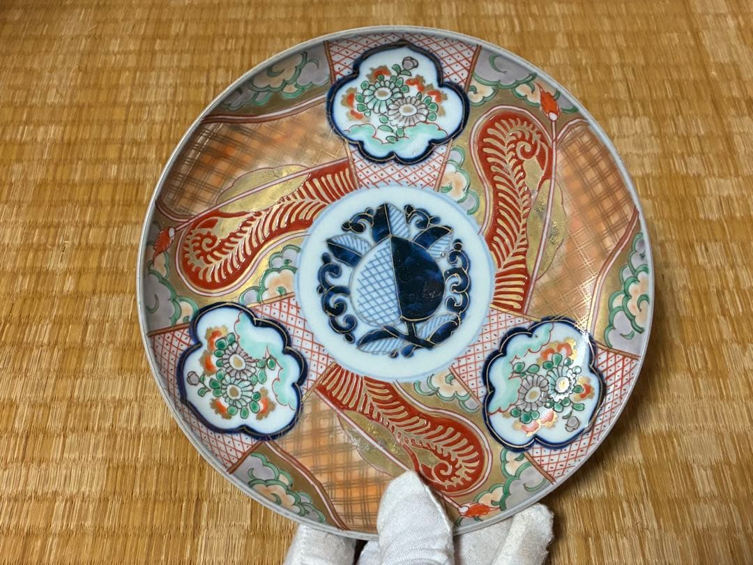 古伊万里 伊万里 染付 色絵 金彩 中皿 六枚 まとめて 時代物 印あり