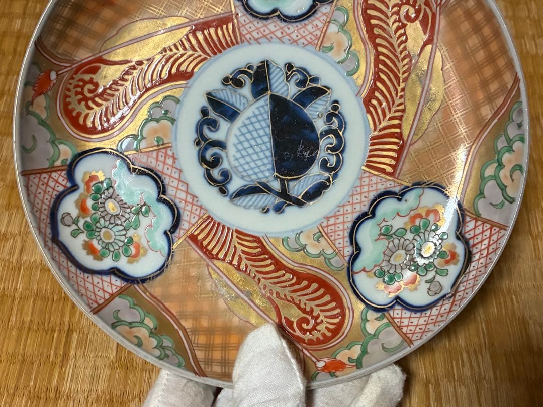 古伊万里 伊万里 染付 色絵 金彩 中皿 六枚 まとめて 時代物 印あり