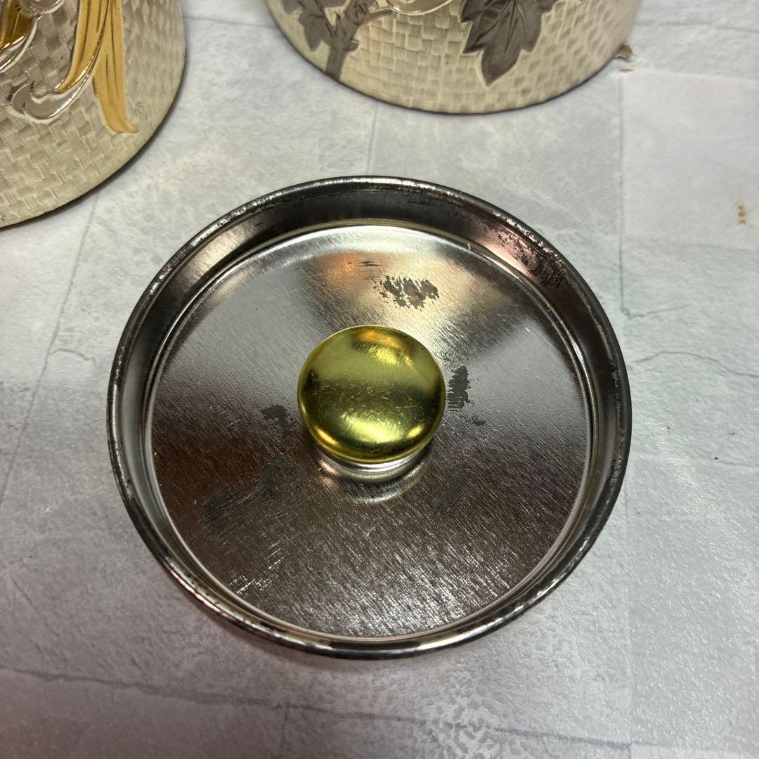 警察マーク 刻印 非売品 高級茶筒 純銅彫金 茶筒 専用木箱付き