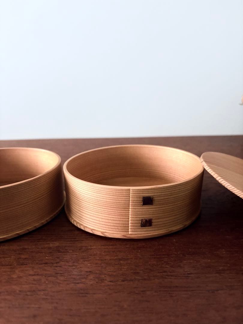 【美品】お弁当箱　曲げわっぱ　2段弁当箱