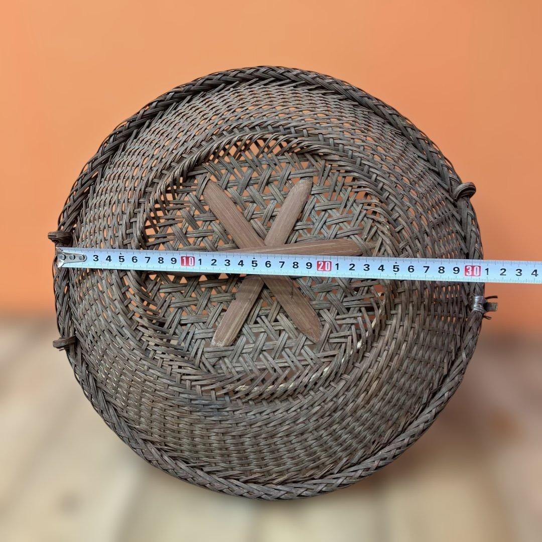 A-3 竹細工 竹編み 籠 バスケット 花籠 花器 茶道具 華道具 古道具 アン