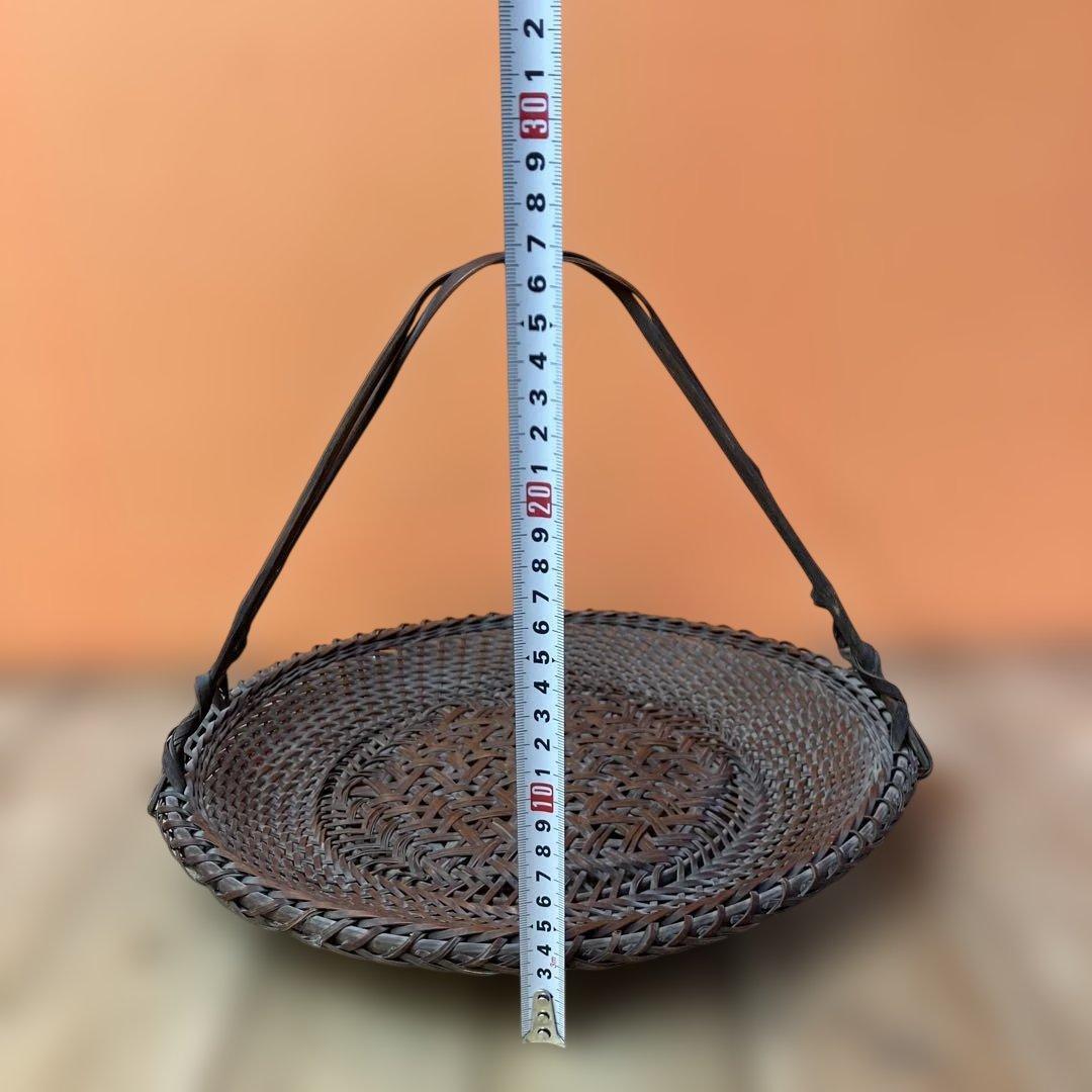 A-3 竹細工 竹編み 籠 バスケット 花籠 花器 茶道具 華道具 古道具 アン