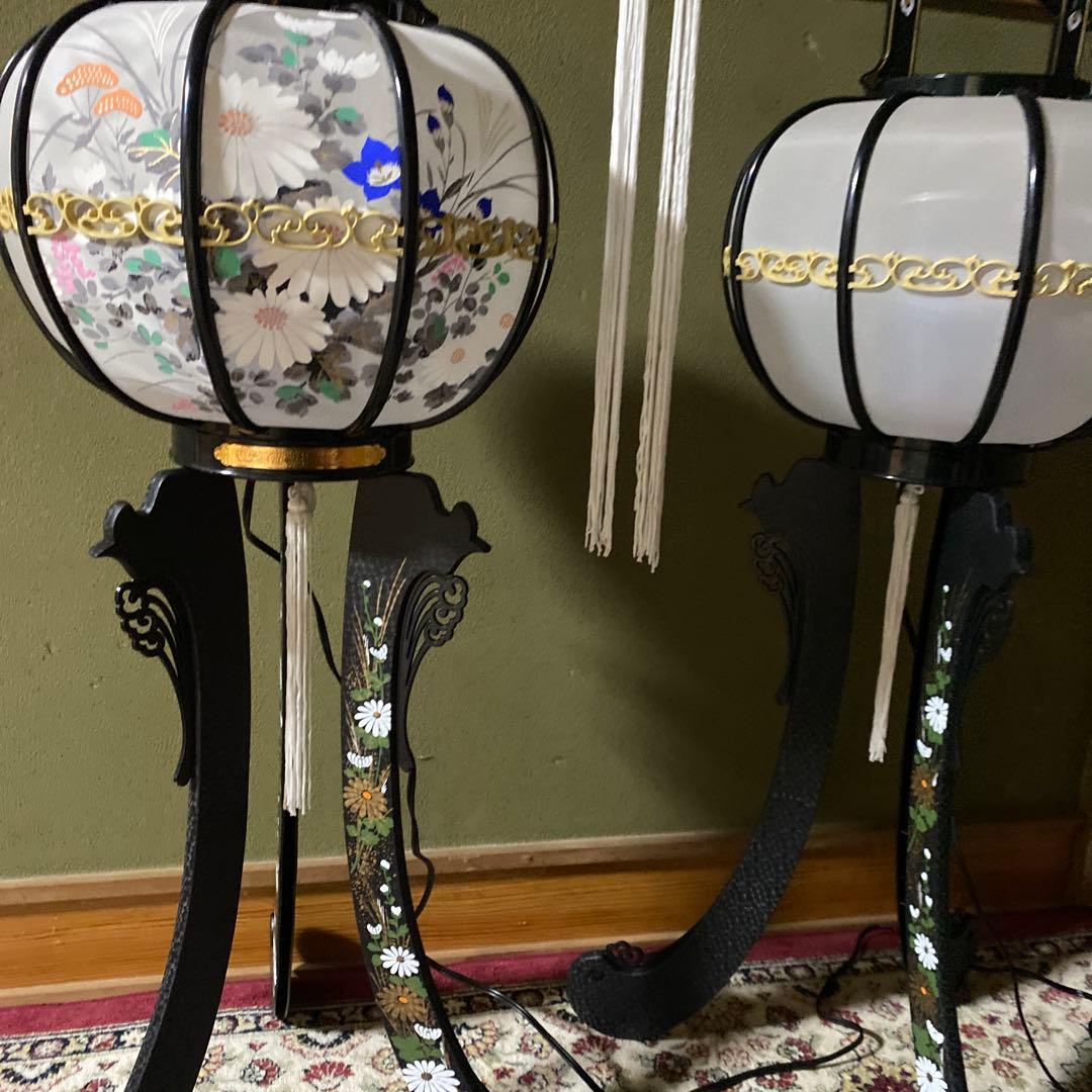 御灯籠 花柄 2個セット　ルームライトや照明にも使える　レトロ　アンティーク照明