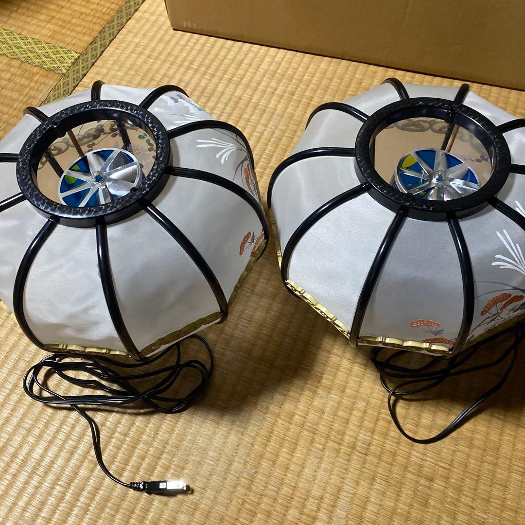 御灯籠 花柄 2個セット　ルームライトや照明にも使える　レトロ　アンティーク照明