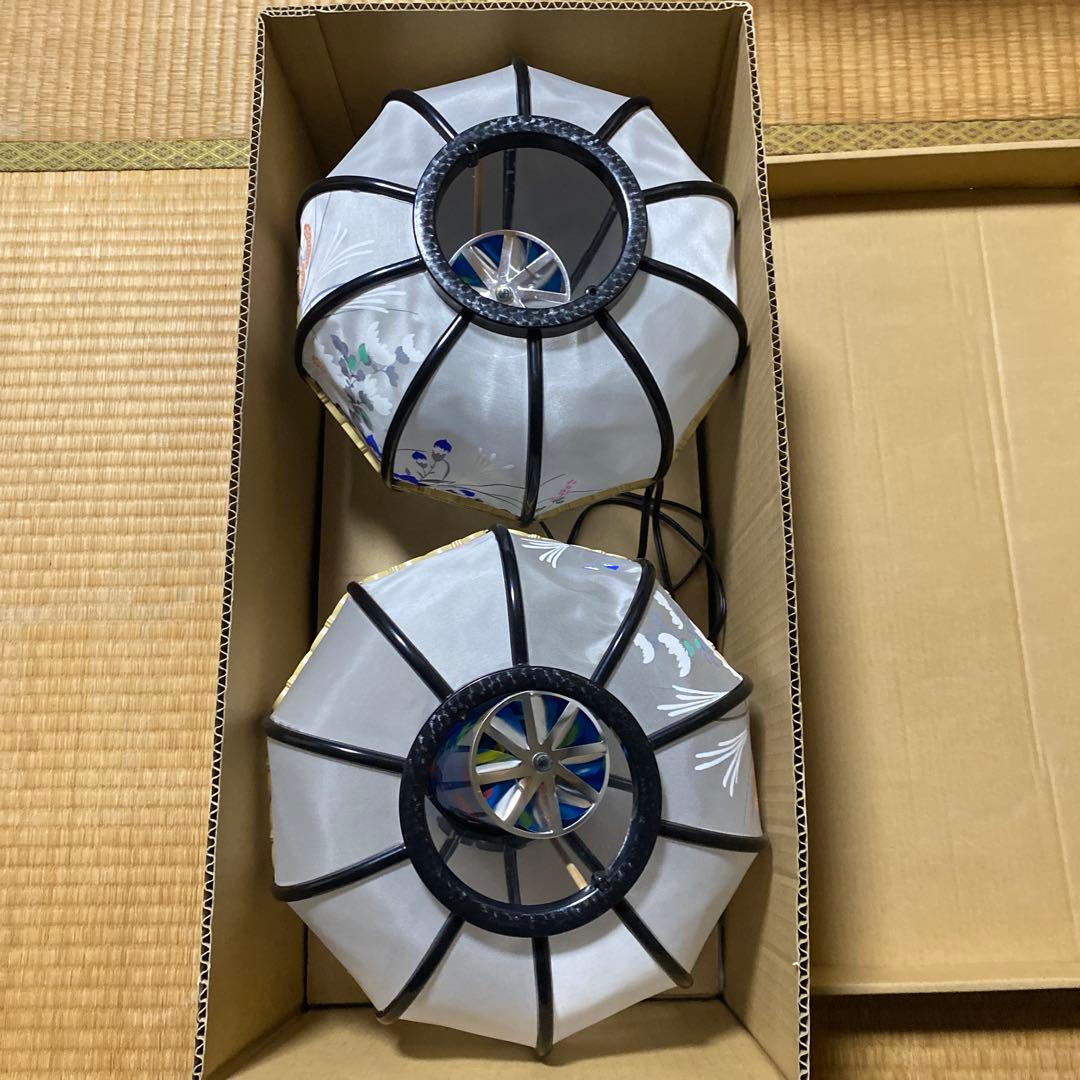 御灯籠 花柄 2個セット　ルームライトや照明にも使える　レトロ　アンティーク照明