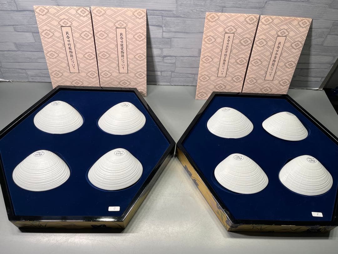 日本古典文学　十八種　36枚　貝桶　貝合わせ　磁器色絵皿　欠品無し　解説付き