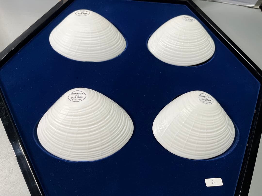 日本古典文学　十八種　36枚　貝桶　貝合わせ　磁器色絵皿　欠品無し　解説付き