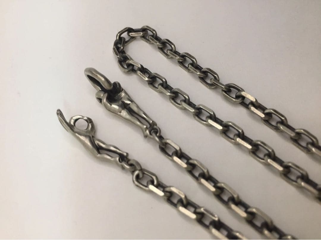 ❤️ック レスチェーン 角 1.2φ 50cmラブ ネックレス ハンドサイン