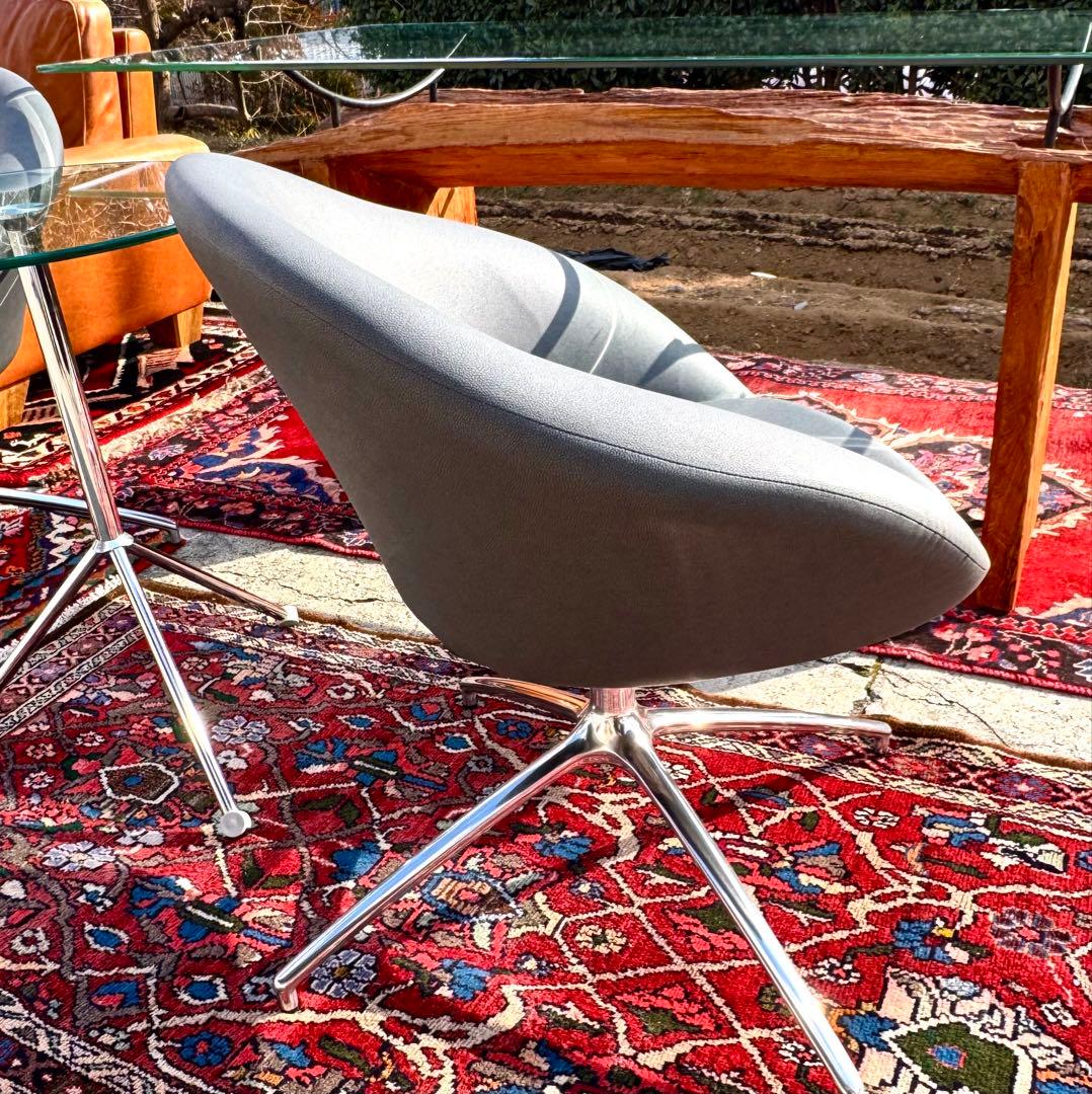 美品 モダン ラウンジチェア 相合家具 回転チェア 1脚