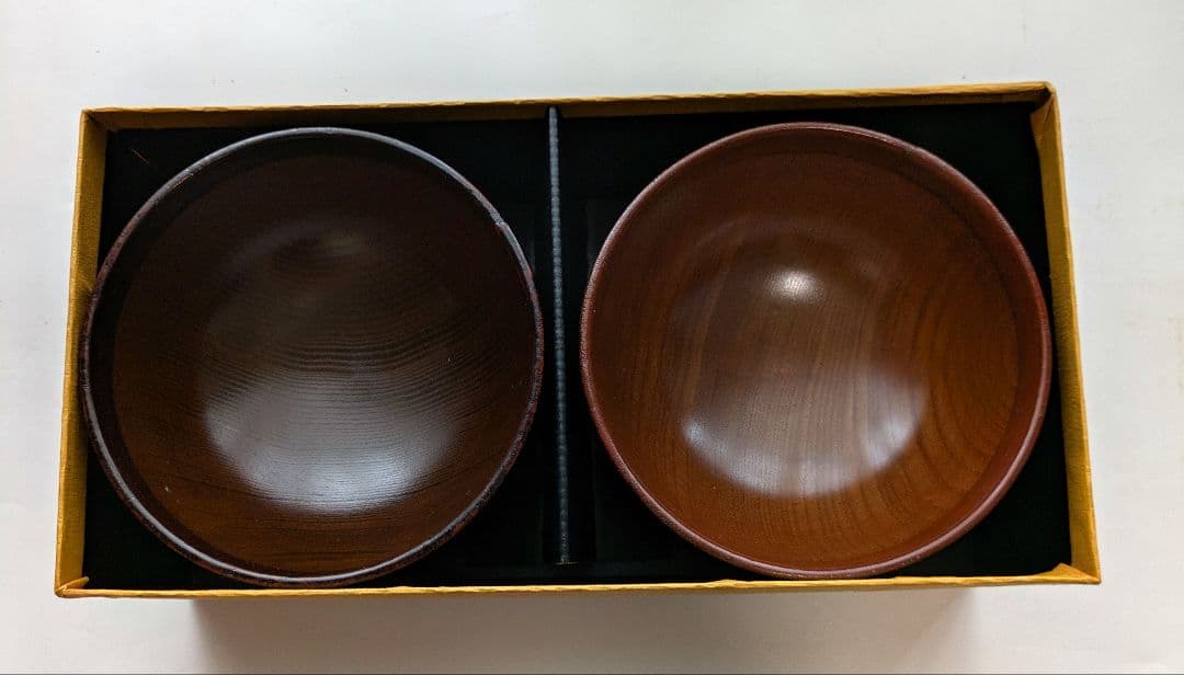 天然木漆塗り合鹿椀　2客