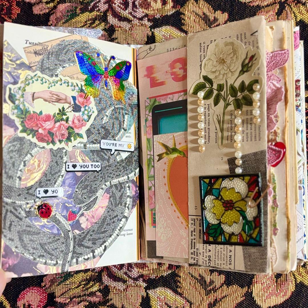 ジャンクジャーナル　おすそ分け　紙もの　コラージュ素材　ヴィンテージ　植物図鑑