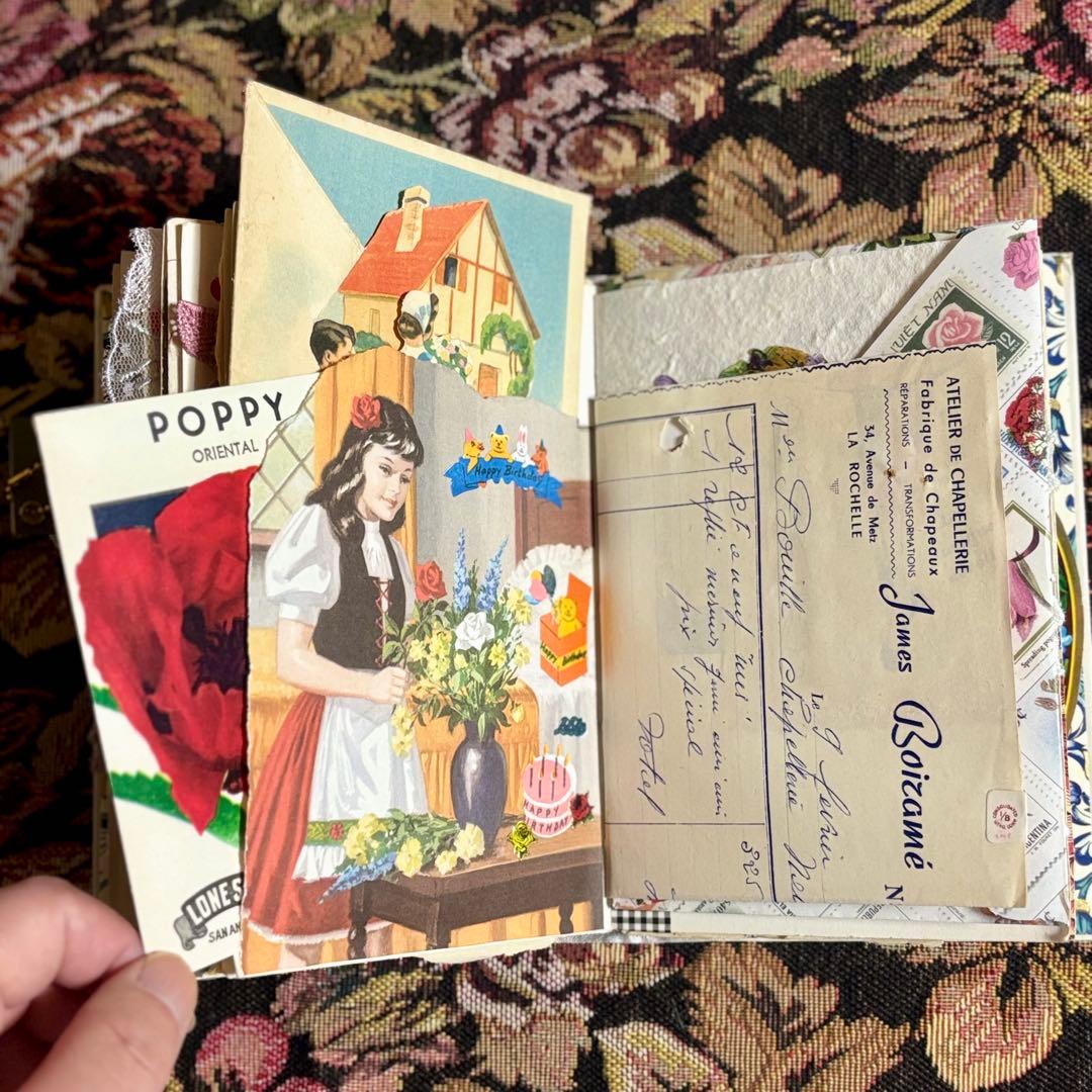 ジャンクジャーナル　おすそ分け　紙もの　コラージュ素材　ヴィンテージ　植物図鑑