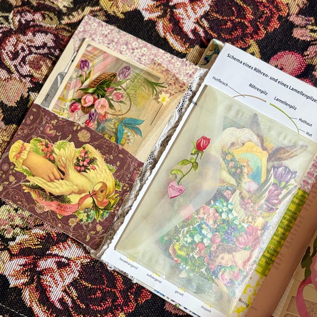 ジャンクジャーナル　おすそ分け　紙もの　コラージュ素材　ヴィンテージ　植物図鑑