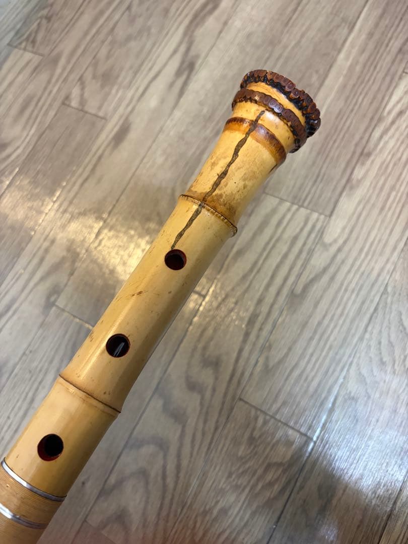 尺八　一城　一城銘ニ印　金唄口