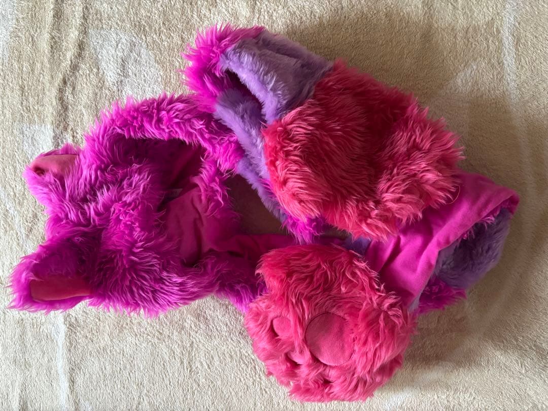 チャシャ猫　チェシャ猫　ファンキャップ　ディズニー　帽子　手袋　マフラー