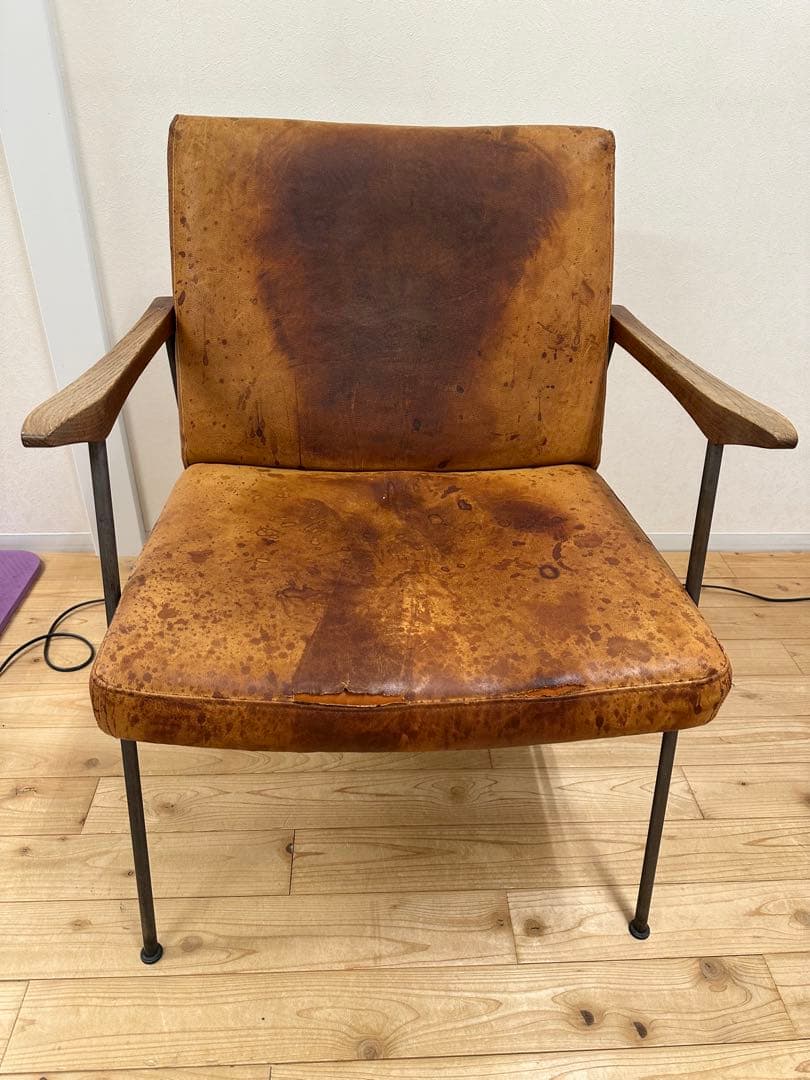 トラックファニチャー　レザー 1人掛けソファ ブラウン