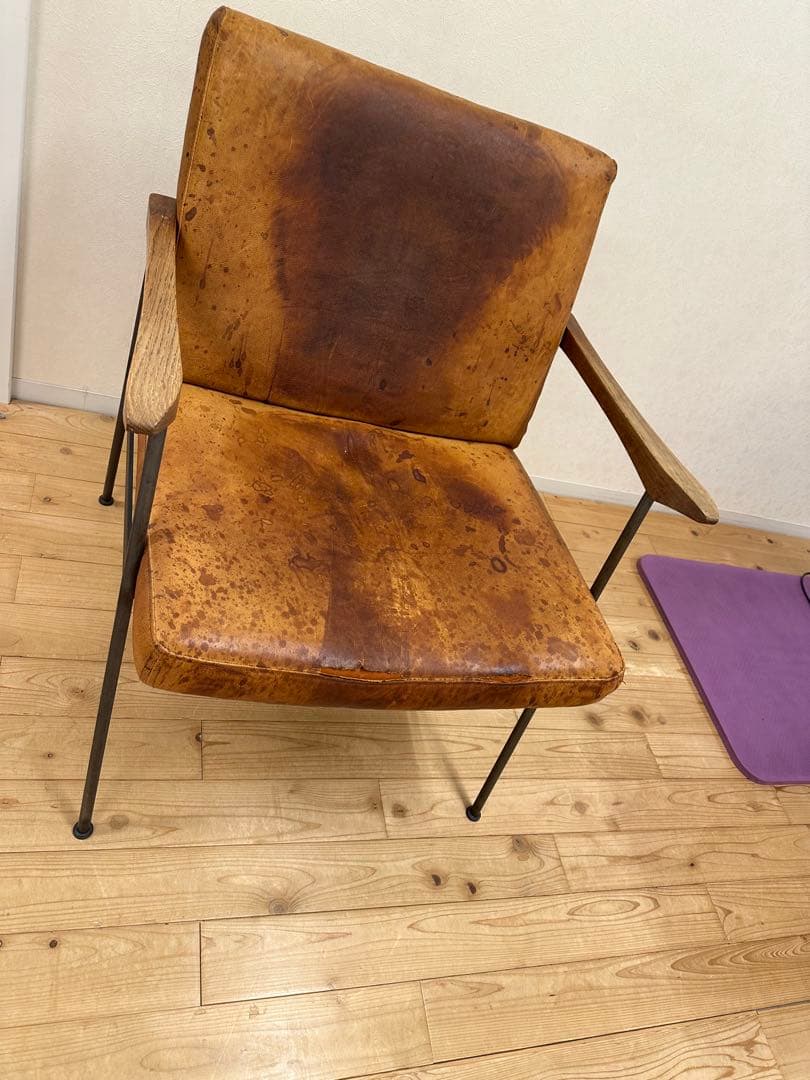 トラックファニチャー　レザー 1人掛けソファ ブラウン