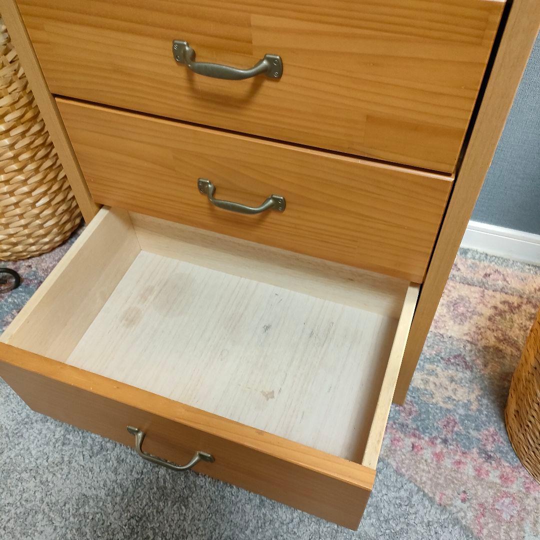 ベルメゾン 日本製 天然木調スリムチェスト 5段タイプ