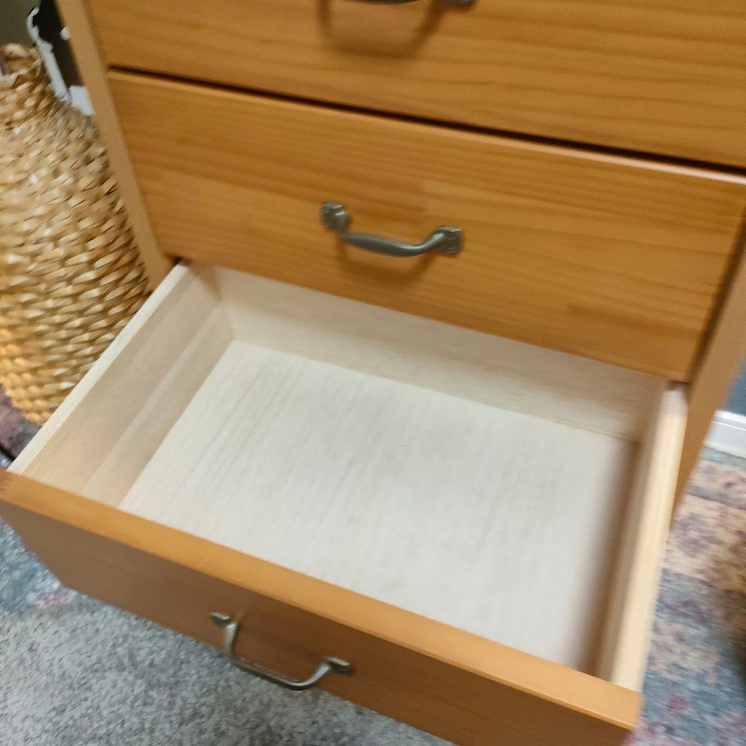 ベルメゾン 日本製 天然木調スリムチェスト 5段タイプ