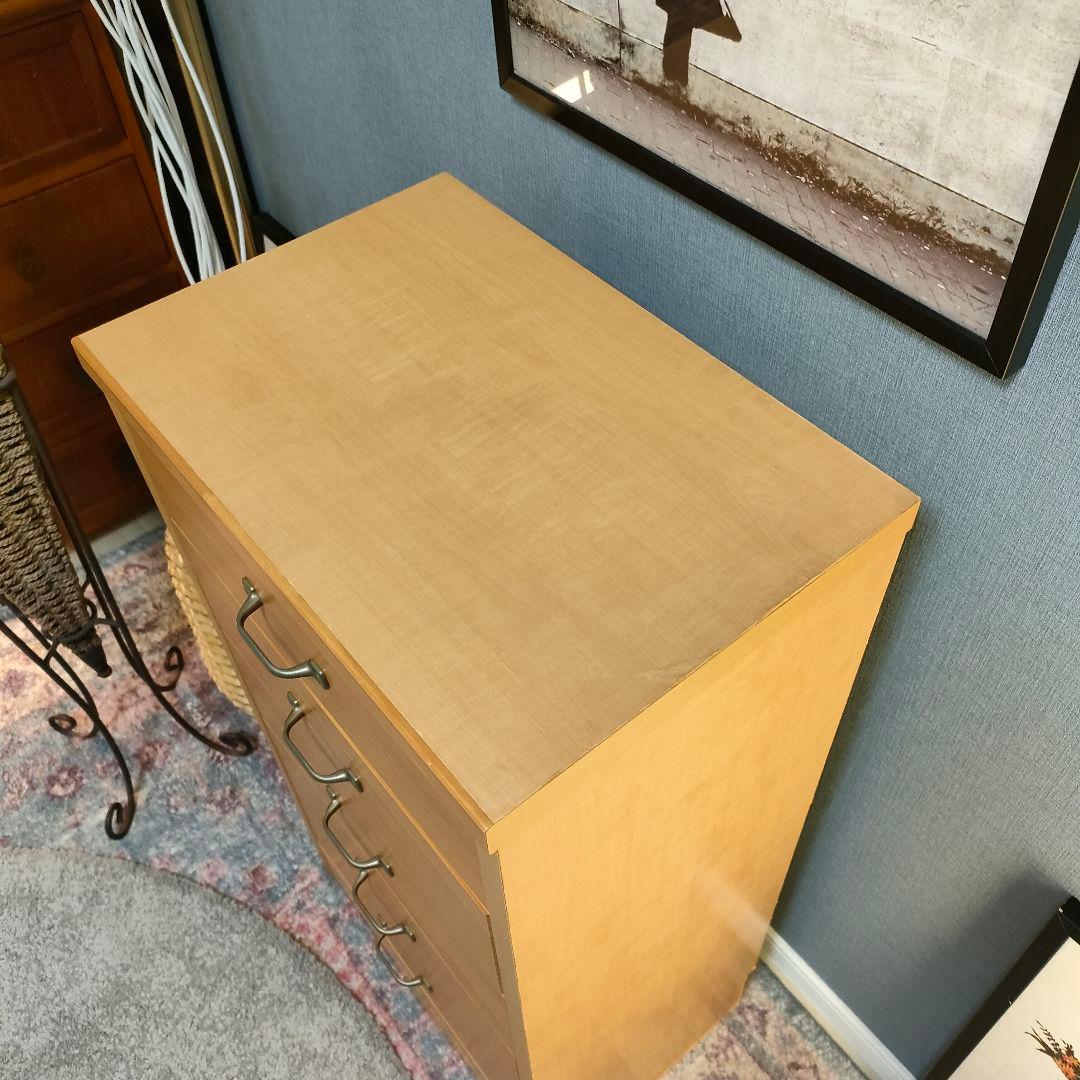 ベルメゾン 日本製 天然木調スリムチェスト 5段タイプ