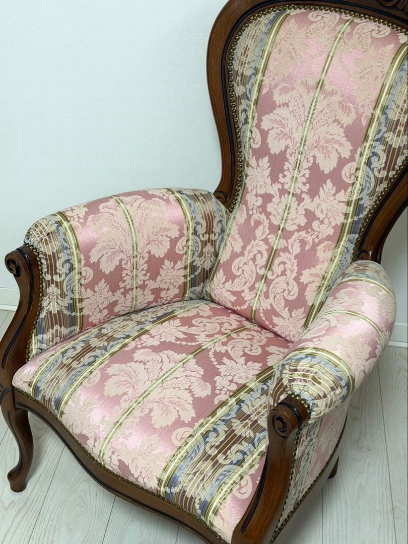 クラシックイタリア製 ロココ猫脚 1人ソファアームチェア