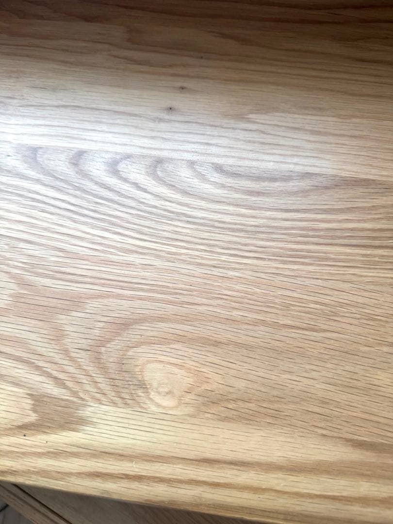 無印　美品　オーク無垢材デスク　木製 学習机 上置き棚付き 引き出しあり