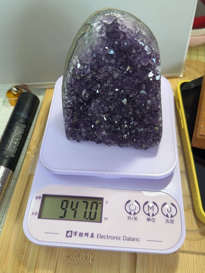 418天然石 アメジスト 紫水晶 金銭運 浄化 鉱石 置物 一点物 九紫火星運