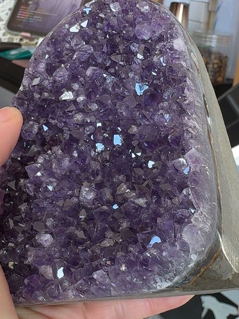 418天然石 アメジスト 紫水晶 金銭運 浄化 鉱石 置物 一点物 九紫火星運