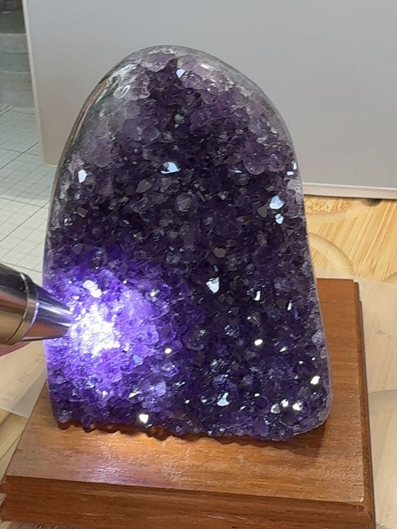 418天然石 アメジスト 紫水晶 金銭運 浄化 鉱石 置物 一点物 九紫火星運