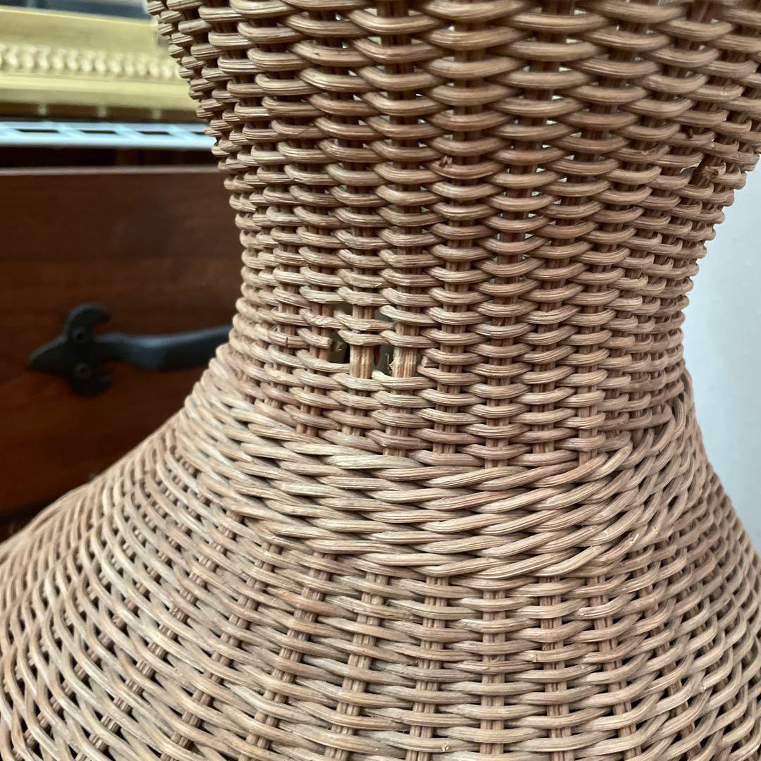 アンティーク 籐 ラタン壺 花瓶 引き取り限定