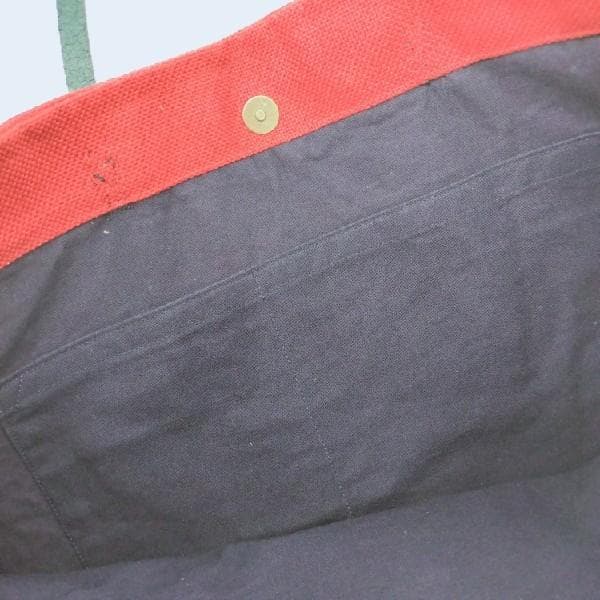 【一点物】ハンドメイド 刺繍 トートバッグ 赤 手作りアートバッグ A4収納可