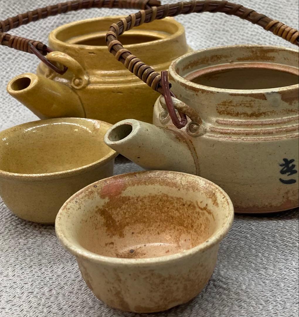 B290s 駅弁茶入セット　2組　「汽車古瓶」「しがらき」 駅弁茶入　レトロ