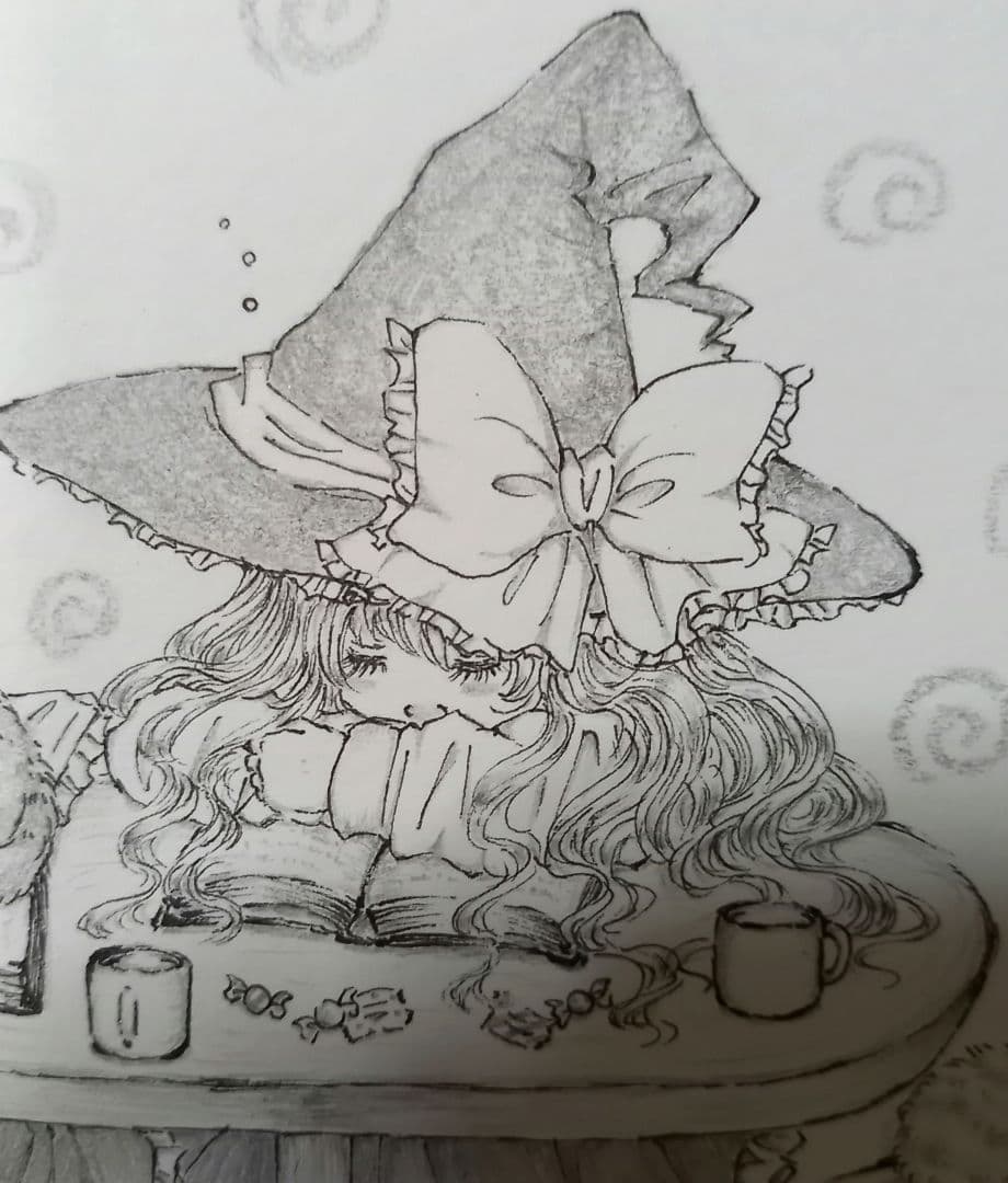 手描きイラスト　お茶会　ナズーリン　橙　東方project