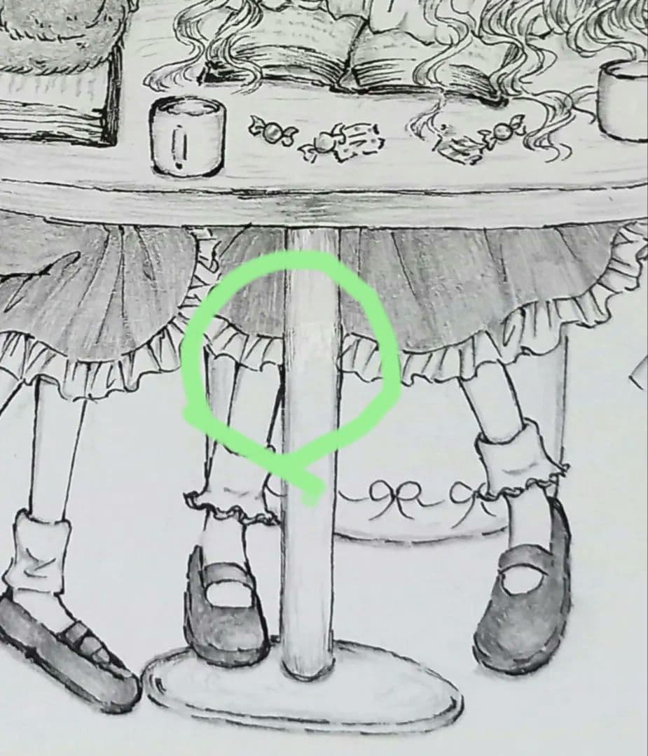 手描きイラスト　お茶会　ナズーリン　橙　東方project