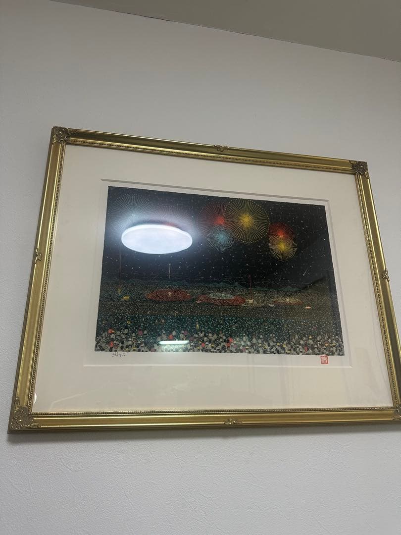 山下清　長岡の花火　リトグラフ　限定300部　259/300 保証書、外箱完品