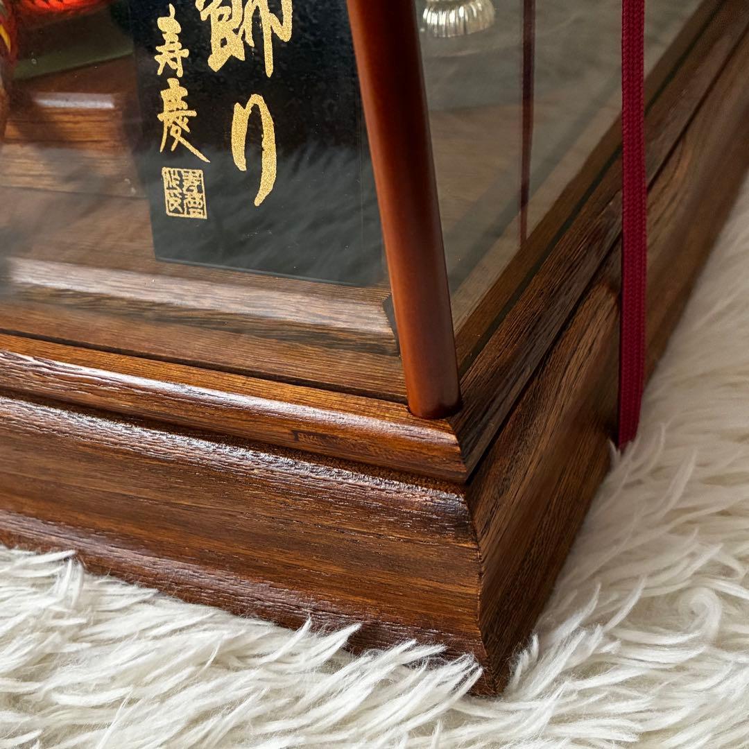 美品　五月人形　兜飾り　ガラスケース入　男の子　置き物