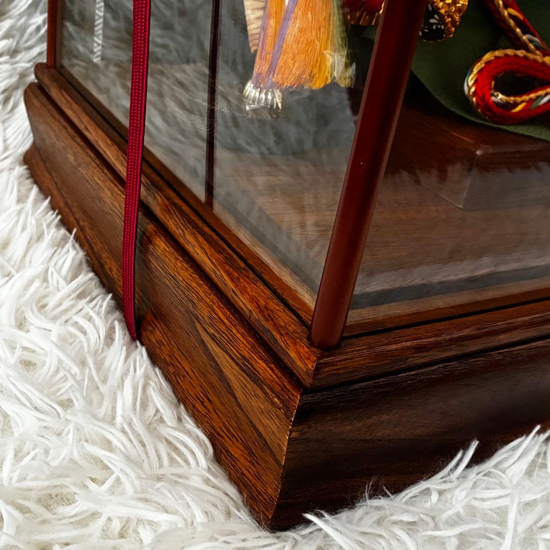 美品　五月人形　兜飾り　ガラスケース入　男の子　置き物