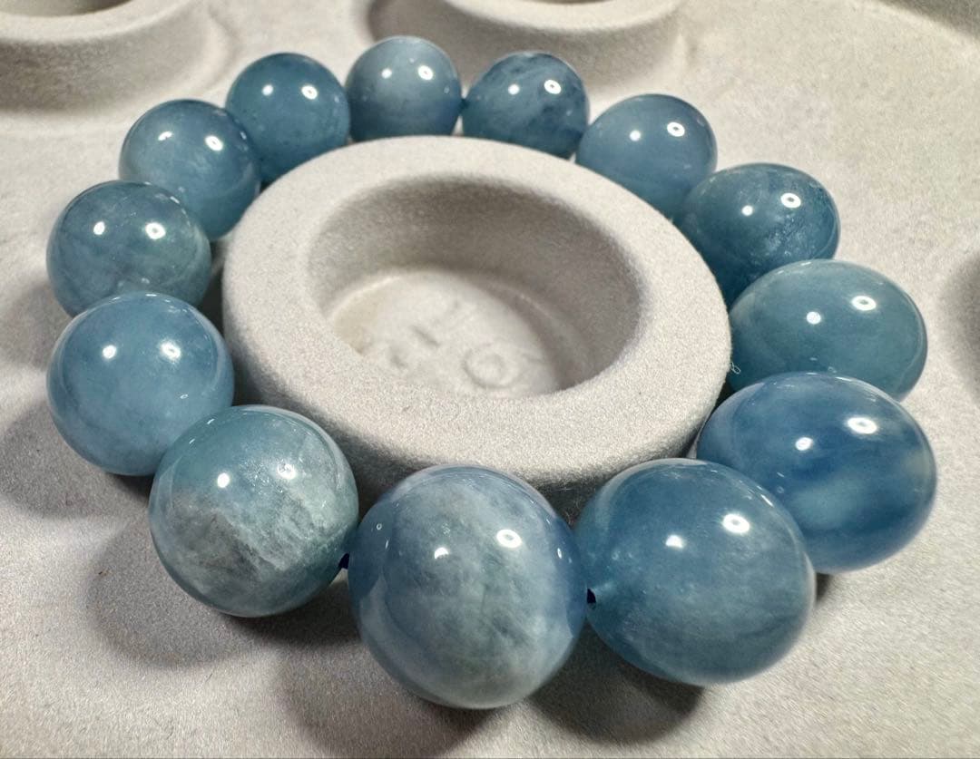 Sky Serenity大玉 上質•ブルースカイ アクアマリン ブレスレット