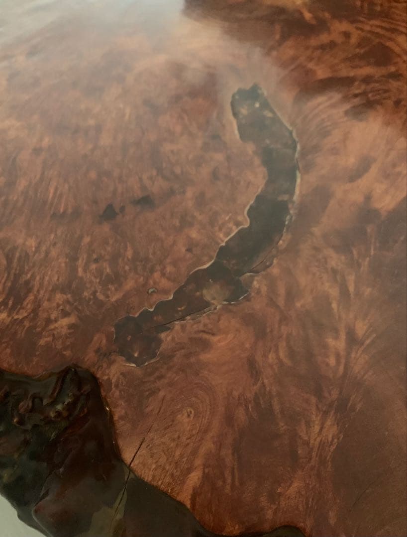 座卓　ローテーブル　一枚板　玉楓　玉杢