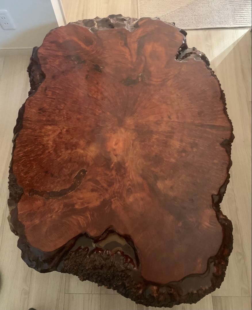 座卓　ローテーブル　一枚板　玉楓　玉杢